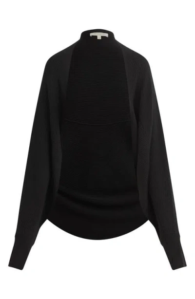Favorite Daughter The Layla Rib Wool Shrug Cardigan In Black