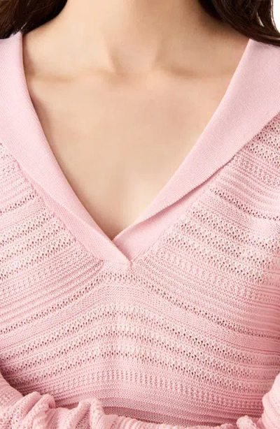 Steve Madden Stripe Sailor Collar Sweater In Pink