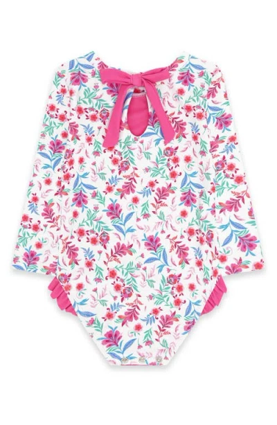 Feather 4 Arrow Kids' Coastal Cutie Floral Upf 50+ One-piece Rashguard Swimsuit In Multi