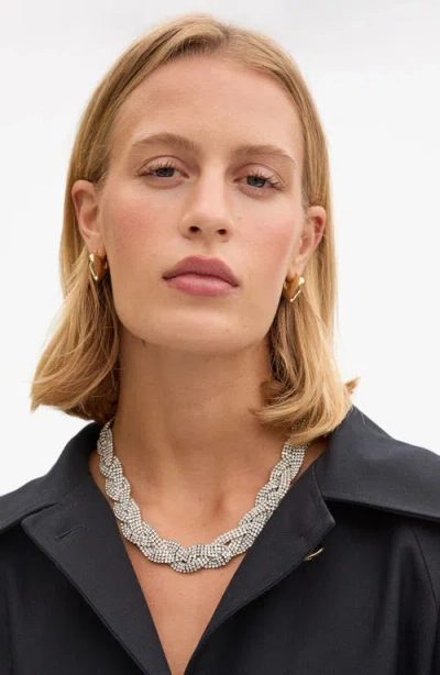 Clare V . Fete Pavé Crystal Collar Necklace In Gold