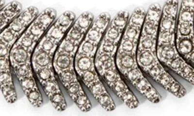 Clare V . Herringbone Crystal Bracelet In Metallic