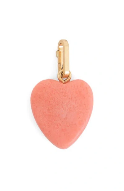 Clare V . Stone Heart Charm In Pink