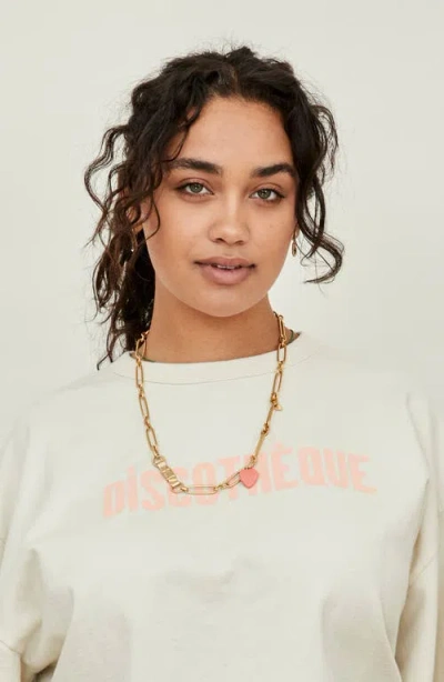 Clare V . Stone Heart Charm In Pink