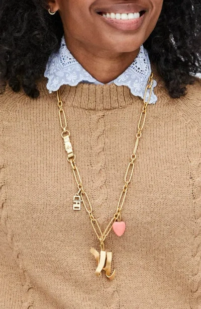 Clare V . Stone Heart Charm In Pink