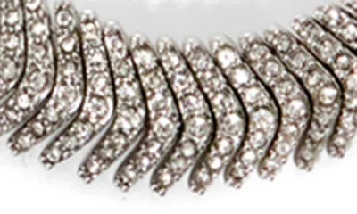 Clare V . Herringbone Pavé Collar Necklace In Transparent