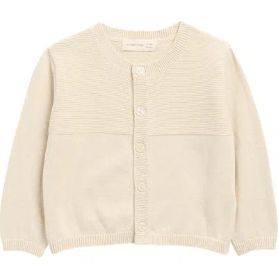 Quincy Mae Heathered Organic Cotton Knit Cardigan In Brown