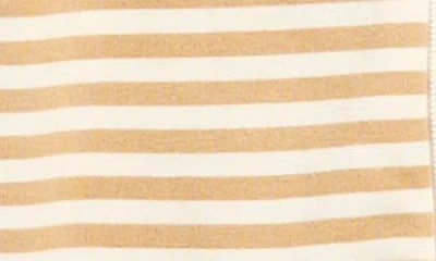 Quincy Mae Stripe Stretch Organic Cotton Footie In Brown