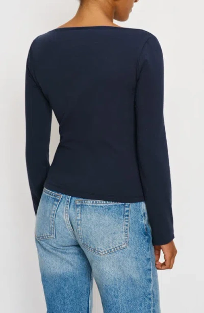 Reformation Wiley Ballet Neck Top In Blue