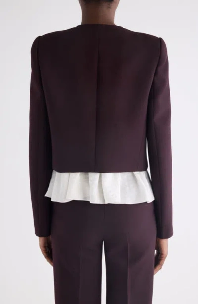 Chloé Chloe Darted Cropped Wool Jacket In Purple