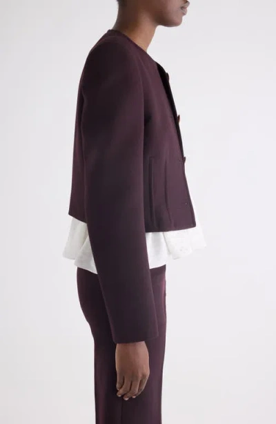 Chloé Chloe Darted Cropped Wool Jacket In Purple