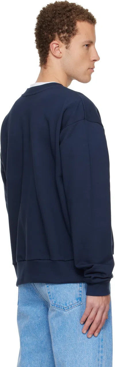 Marni Navy Logo Patch Sweatshirt In Blue