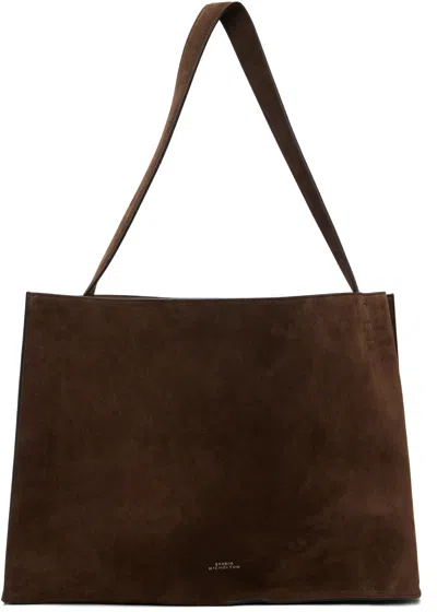 Studio Nicholson Brown Doublet Suede Tote In Brown
