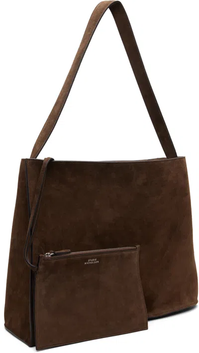 Studio Nicholson Brown Doublet Suede Tote In Brown