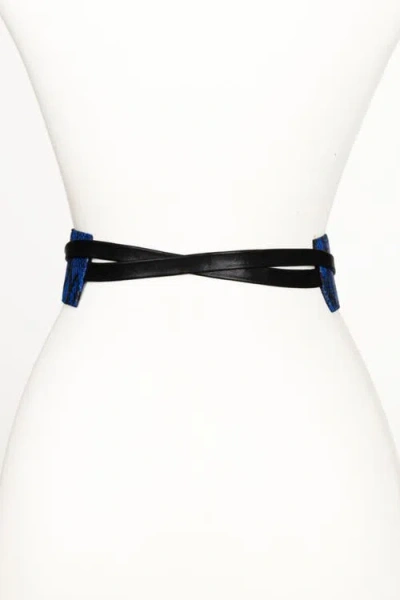 Raina Belts Wrap Leather Belt In Blue