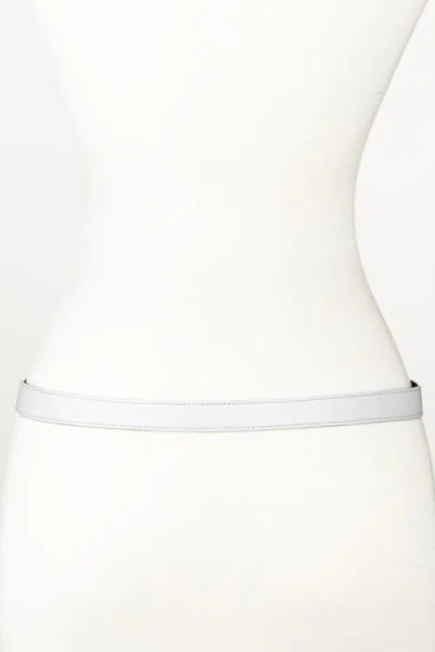 Raina Belts Square Gold Buckle Leather Belt In White
