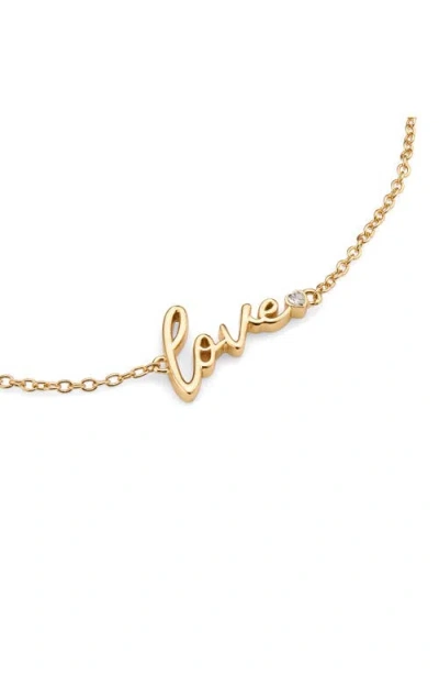 Kurt Geiger London Love Script Bracelet In Gold