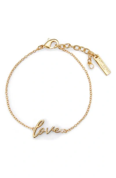 Kurt Geiger London Love Script Bracelet In Gold