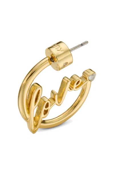 Kurt Geiger London Love Script Hoop Earrings In Gold