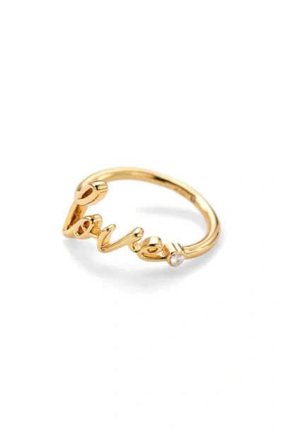 Kurt Geiger London Love Script Ring In Gold