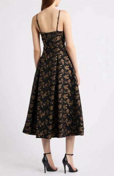 Freemarket Belted Jacquard Fit & Flare Dress In Multi