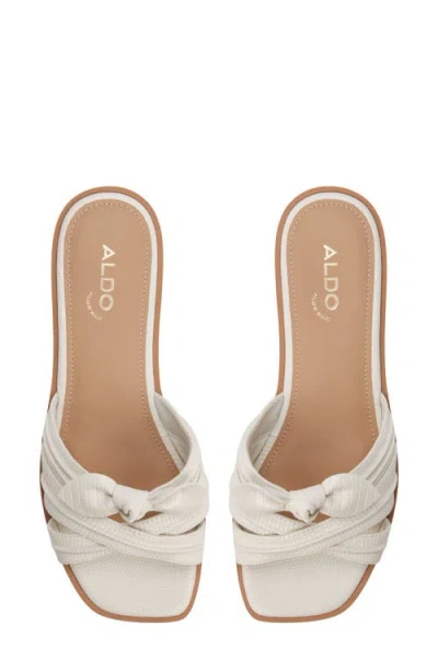 Aldo Sunbeam Knotted Slide Sandal In White
