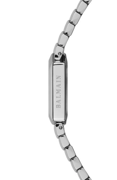 Balmain Taffetas Hexagonal Bracelet Watch, 22.5mm X 23.5mm In Silver