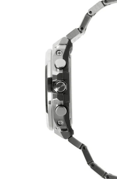 G-shock Gst-b1000d-2a Blue Smartphone Linked Solar Bracelet Watch, 46.9mm X 44.2mm In Silver