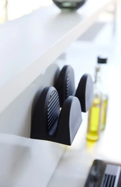 Yamazaki Set Of 2 Silicone Magnetic Pot Holders In Black