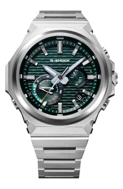 G-shock Gst-b1000d-2a Green Smartphone Linked Solar Bracelet Watch, 46.9mm X 44.2mm In Silver