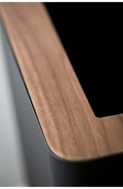 Yamazaki Rectangle Trash Can In Brown