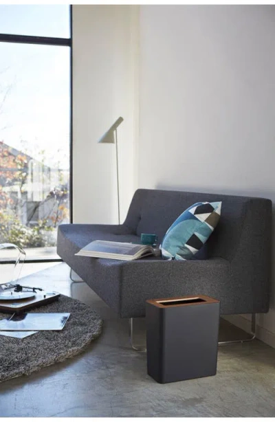 Yamazaki Rectangle Trash Can In Brown