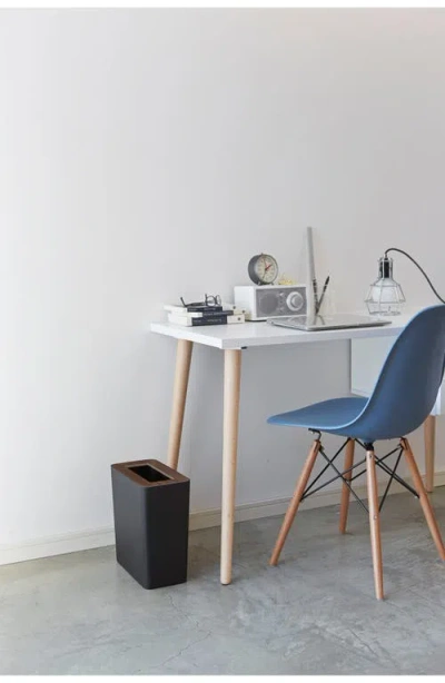Yamazaki Rectangle Trash Can In Brown