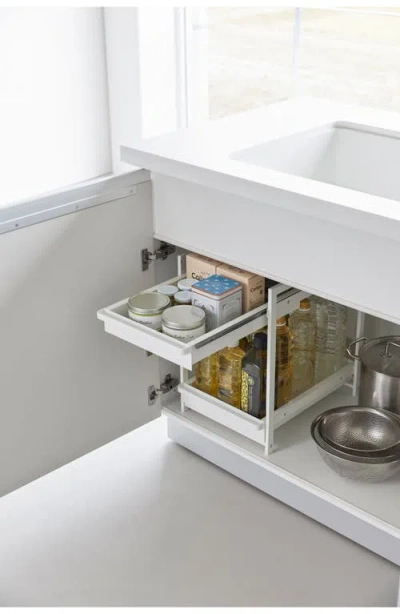 Yamazaki 2-tier Pull Out Shelf In White