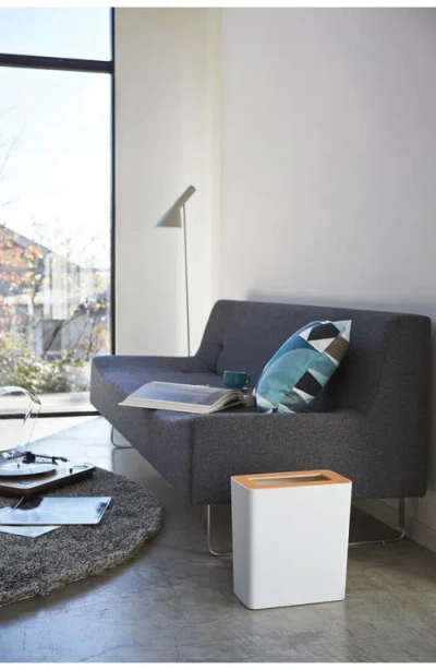 Yamazaki Rectangle Trash Can In White