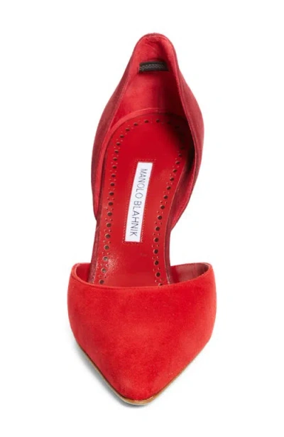 Manolo Blahnik Taylerbinu 90 Suede Pumps In Red