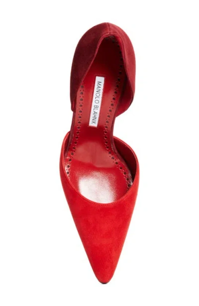 Manolo Blahnik Taylerbinu 90 Suede Pumps In Red