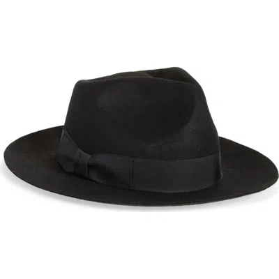René Mantilla, New York Maison Wool Felt Fedora In Black