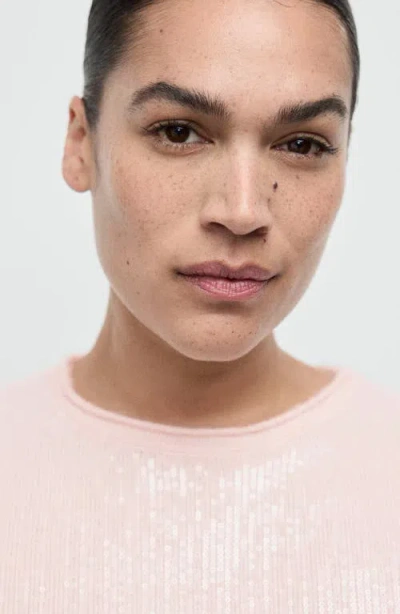 Mango Short Sleeve Sequin Sweater In Multi