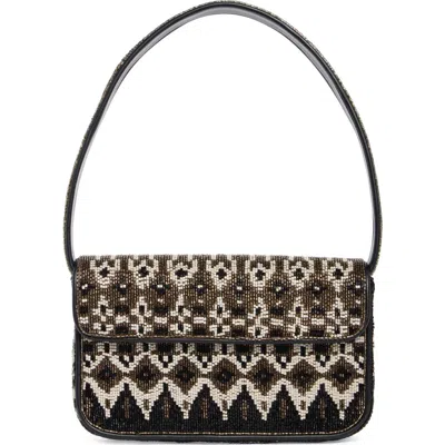 Staud Tommy Beaded Shoulder Bag In Brown
