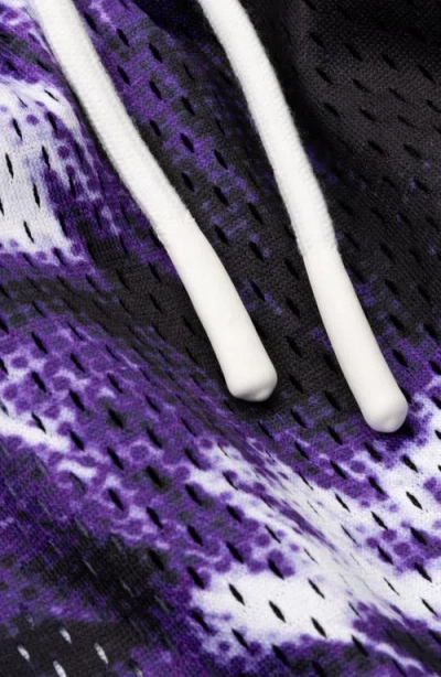 Overtime Motion Blur Mesh Shorts In Black