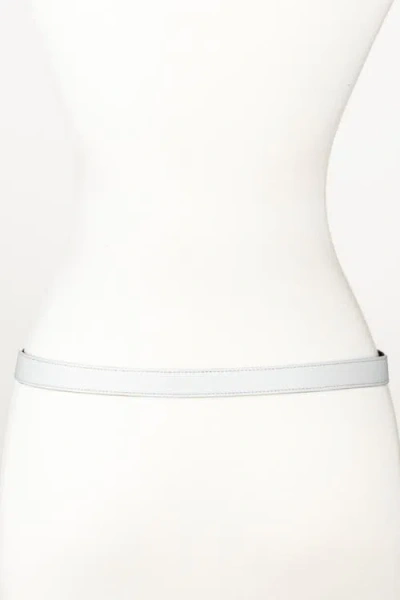 Raina Belts Rider Circle Buckle Leather Belt In White