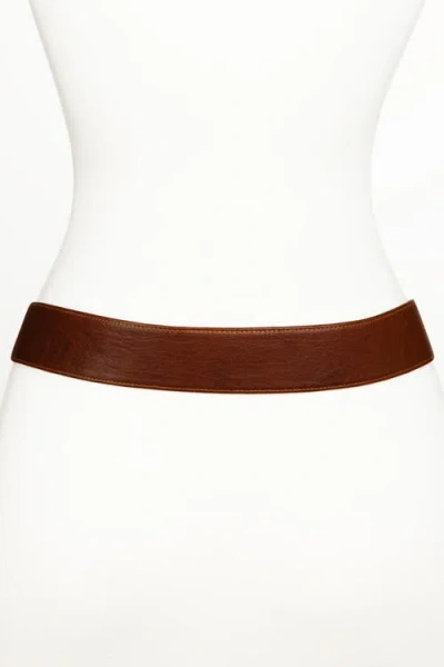 Raina Belts Eagle Buckle Leather Belt In Brown
