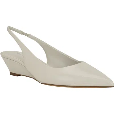 Calvin Klein Women's Mavalyn Tapered Low Wedge Slingback Pumps In White