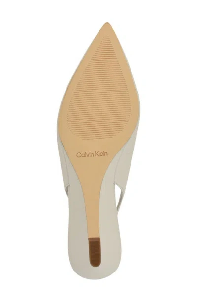 Calvin Klein Women's Mavalyn Tapered Low Wedge Slingback Pumps In White