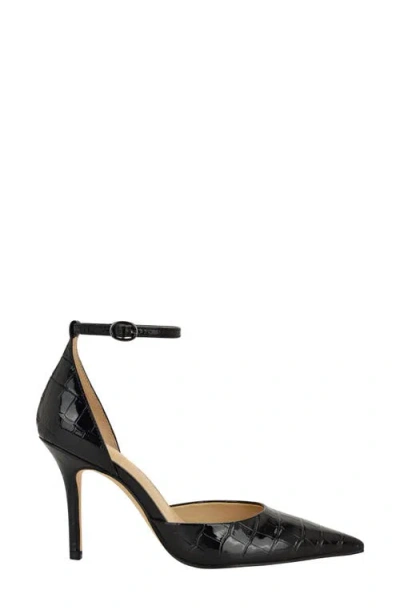 Calvin Klein Olettia Ankle Strap Pointed Toe Pump In Black