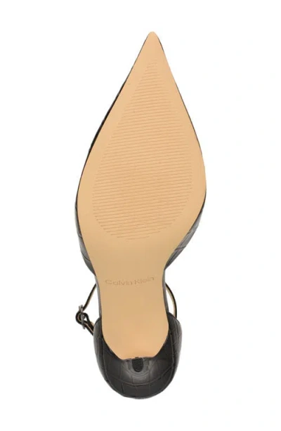 Calvin Klein Olettia Ankle Strap Pointed Toe Pump In Black