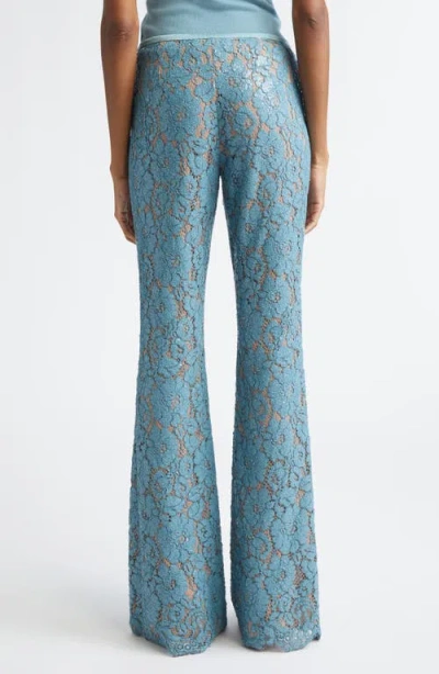 Michael Kors Collection Sequin Embroidered Lace Bootleg Pants In Blue