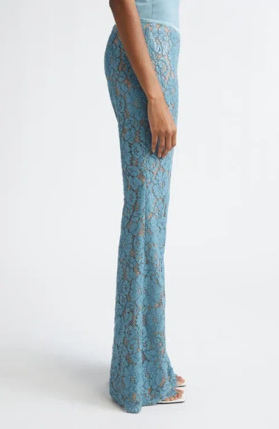 Michael Kors Collection Sequin Embroidered Lace Bootleg Pants In Blue