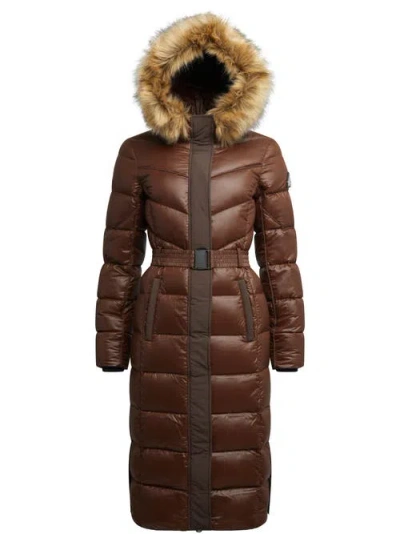 Jack1t Diamond Belted Extra Long Down Coat In Multi