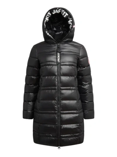 Jack1t R4d Tramline Hooded Puffer Coat In Black